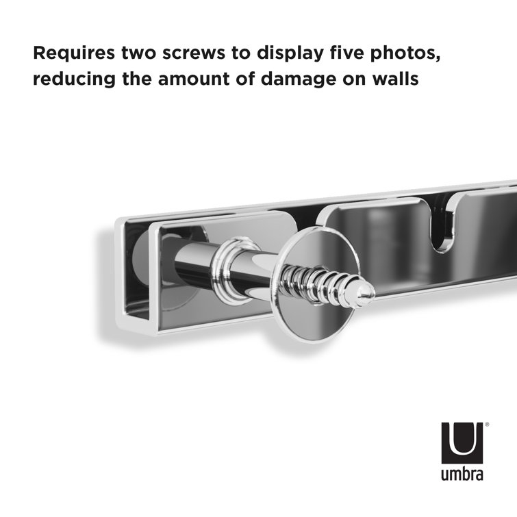 Chrome Floating Wall-Mounted 4x6 Picture Frame Set