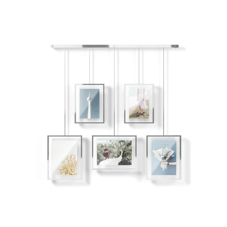 Chrome Floating Wall-Mounted 4x6 Picture Frame Set