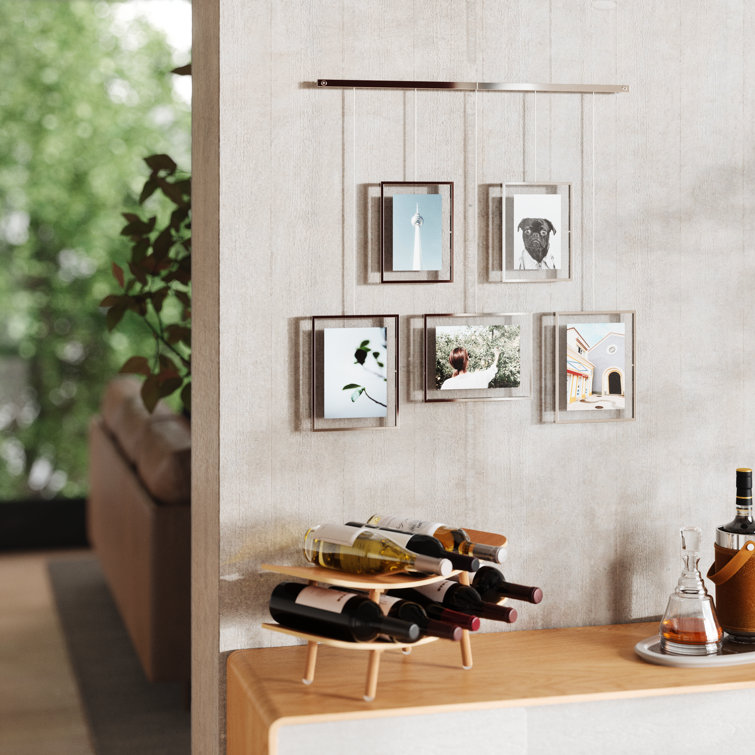 Chrome Floating Wall-Mounted 4x6 Picture Frame Set