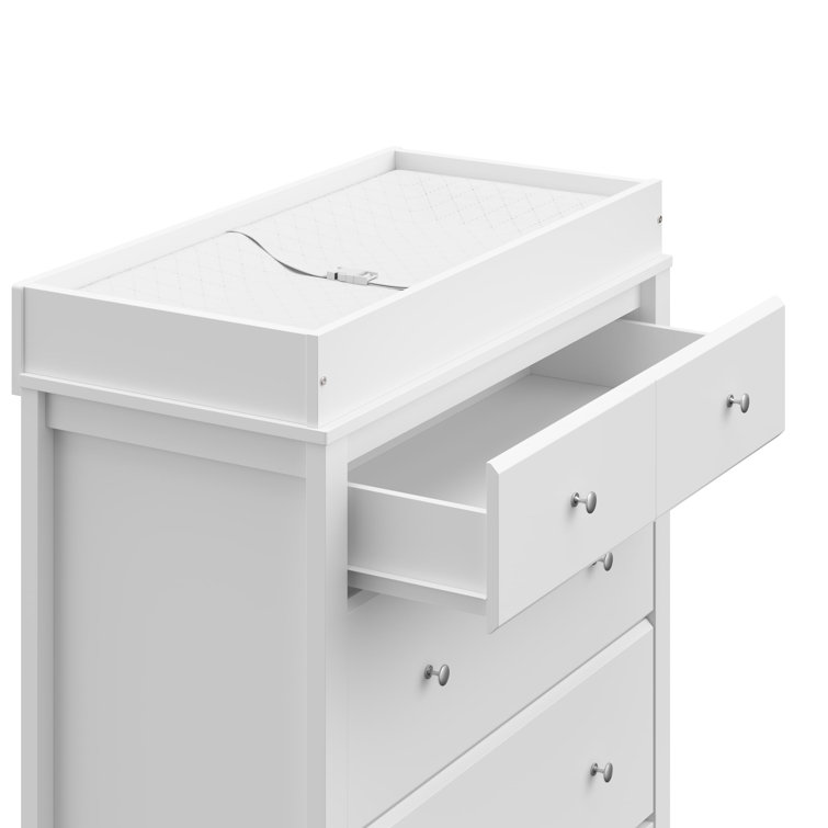 White 3-Drawer Dresser with Changing Topper
