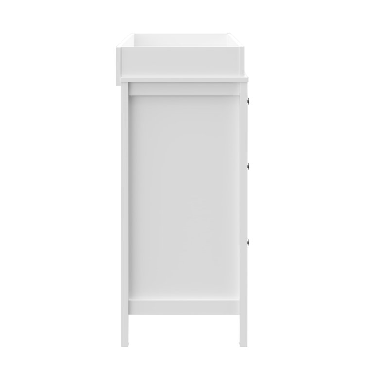 White 3-Drawer Dresser with Changing Topper