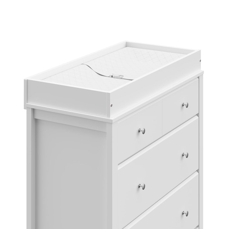 White 3-Drawer Dresser with Changing Topper