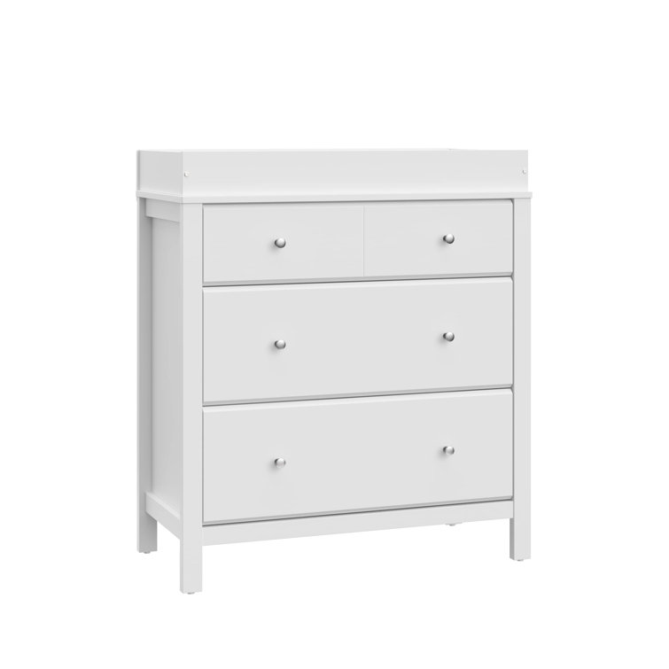 White 3-Drawer Dresser with Changing Topper