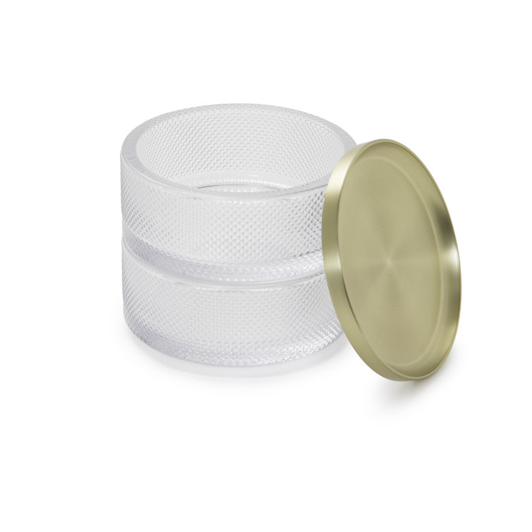 Tesora Brass and Glass Two-Tier Jewelry Box
