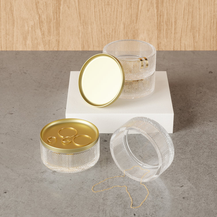 Tesora Brass and Glass Two-Tier Jewelry Box