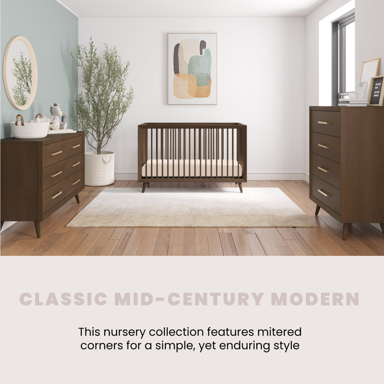 Cranbrook Toasted Chestnut Pine Wood Convertible Crib