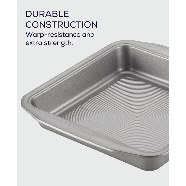 Gray Stainless Steel Nonstick Square Cake Pan, 9 Inch