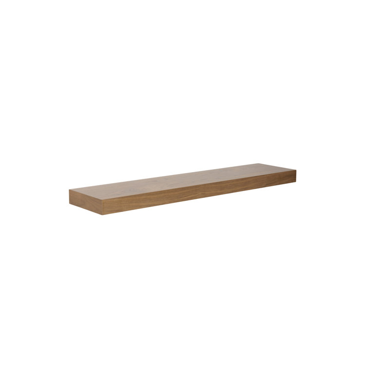 Walnut Wood Rectangular Floating Wall Shelf