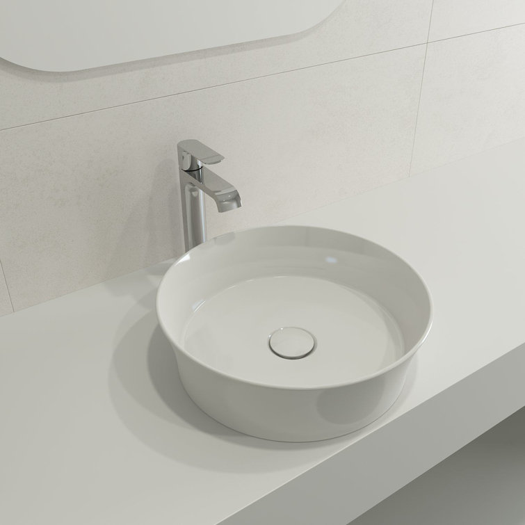 BOCCHI Sottile 15.04'' Fireclay Circular Bathroom Sink