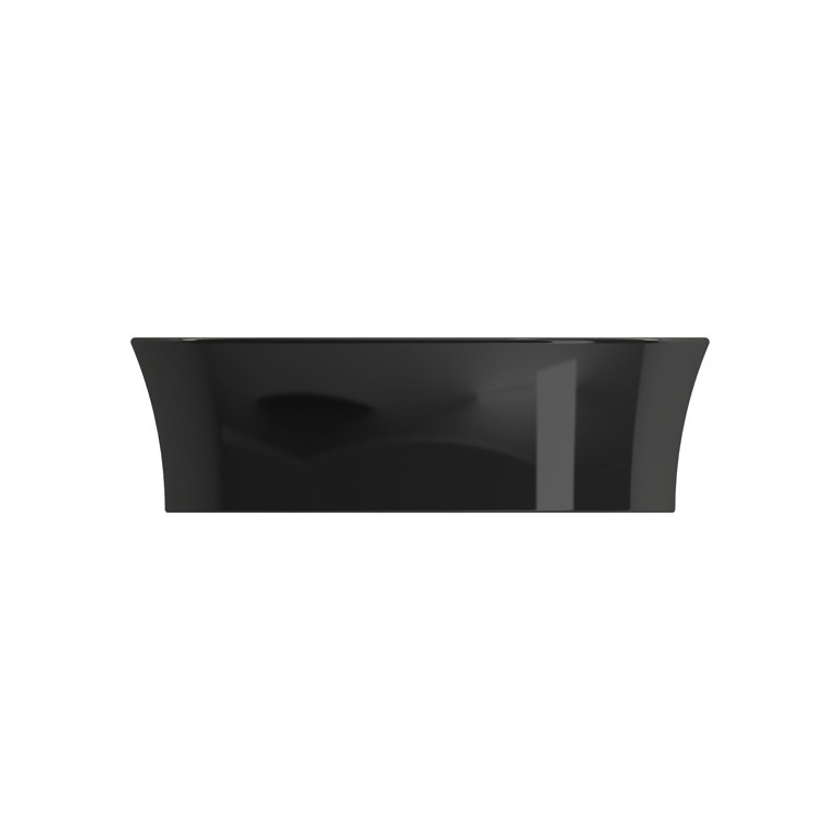 Black Gloss Ceramic Round Bathroom Sink