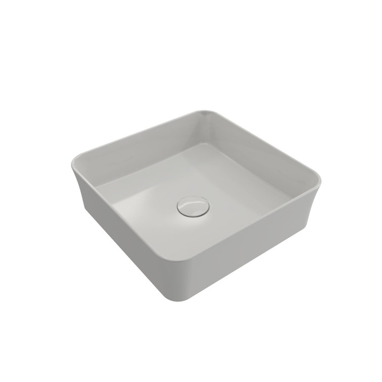 Sottile White Ceramic Square Vessel Bathroom Sink
