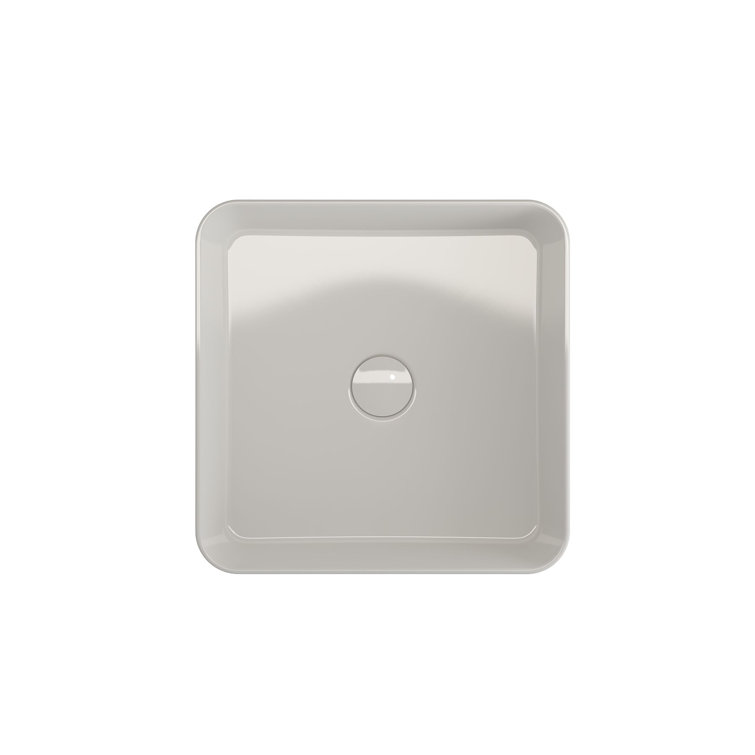 Sottile White Ceramic Square Vessel Bathroom Sink