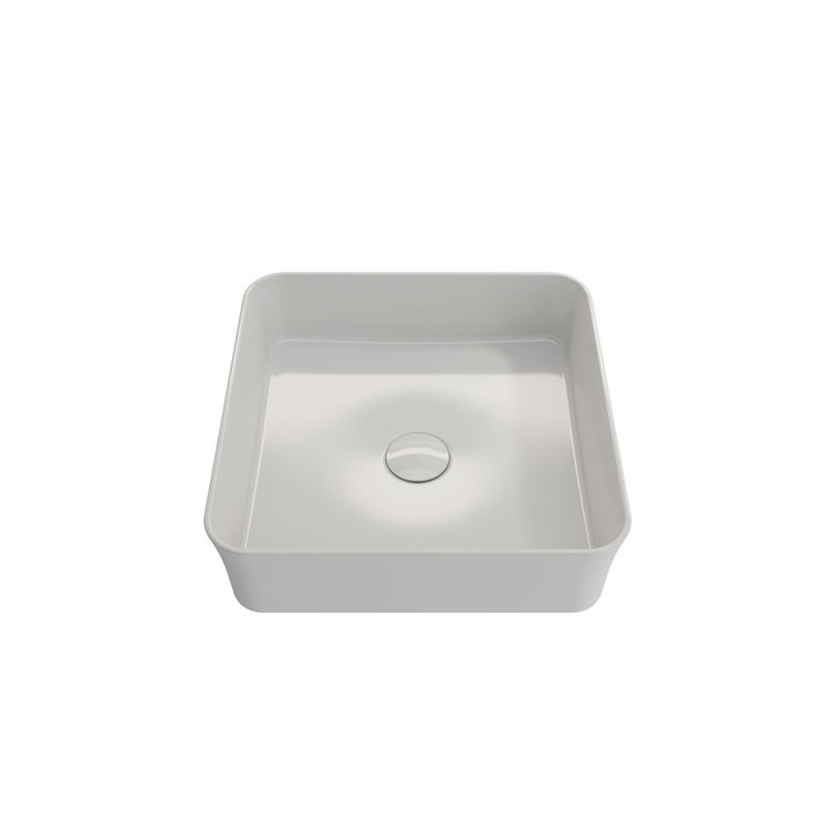 Sottile White Ceramic Square Vessel Bathroom Sink