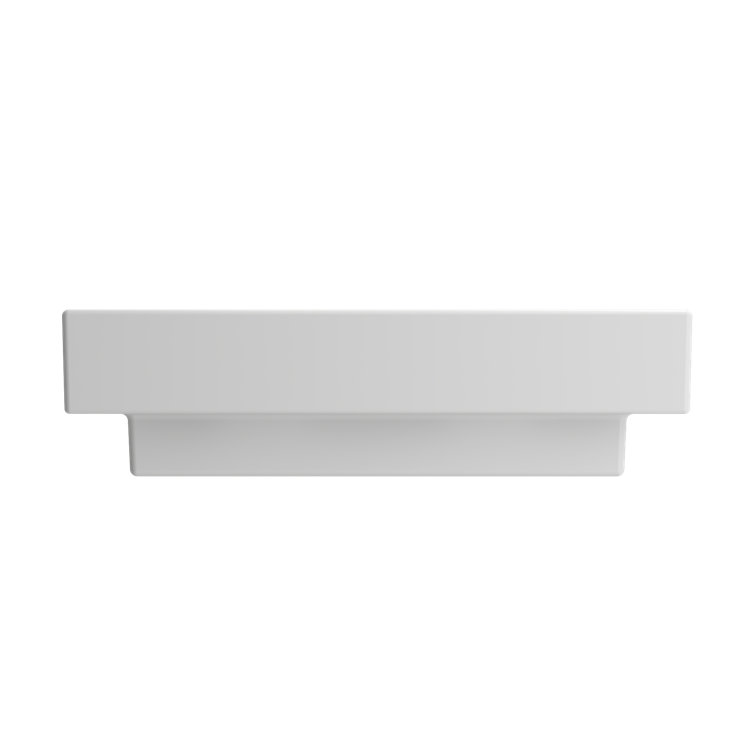 Matte White Ceramic Rectangular Wall-Mounted Bathroom Sink