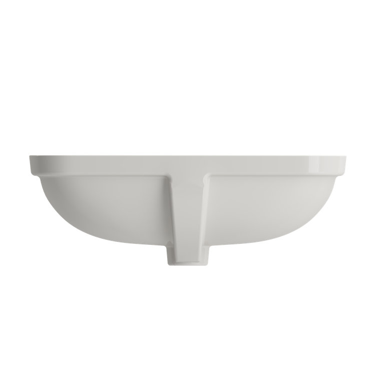 Biscuit Ceramic Rectangular Undermount Bathroom Sink with Overflow