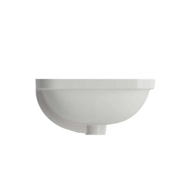 Biscuit Ceramic Rectangular Undermount Bathroom Sink with Overflow