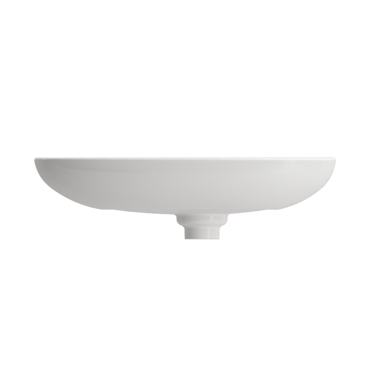Modern White Ceramic Palette Shaped Vessel Sink