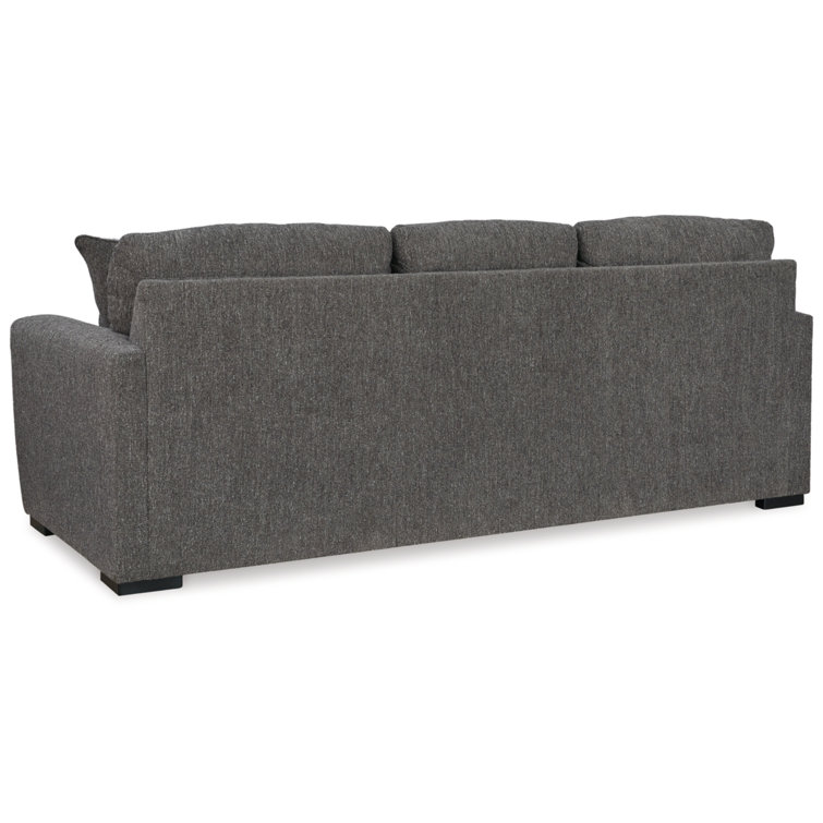 Gray Fabric Track Arm Sofa Chaise with Ottoman