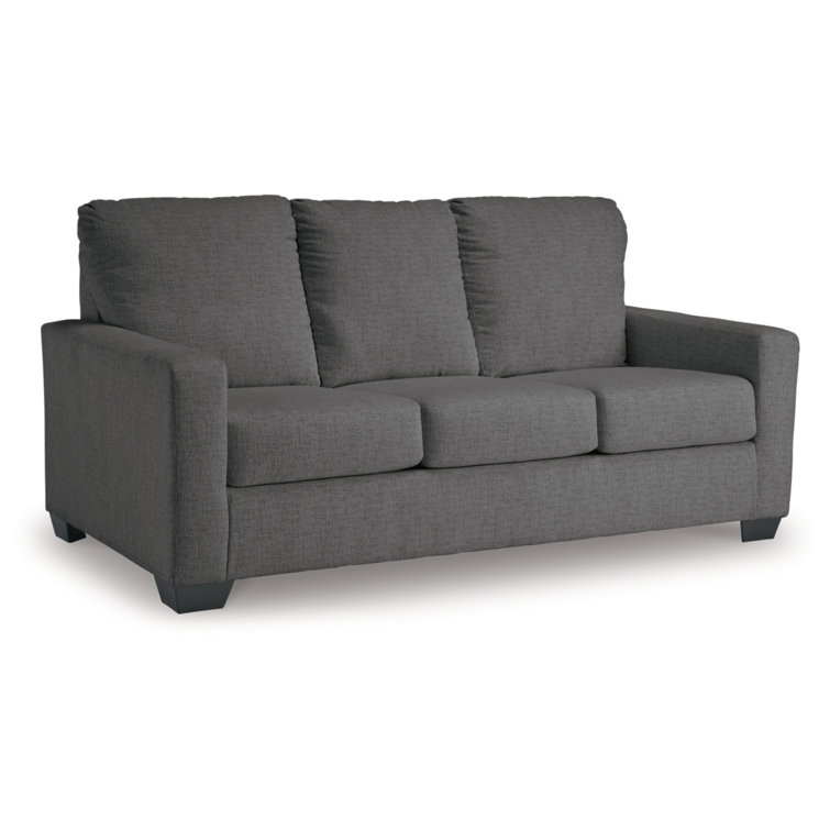 Pewter Full Memory Foam Sleeper Sofa with Removable Cushions