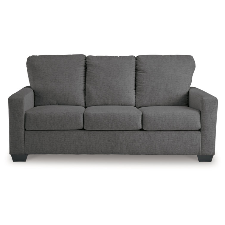 Pewter Full Memory Foam Sleeper Sofa with Removable Cushions