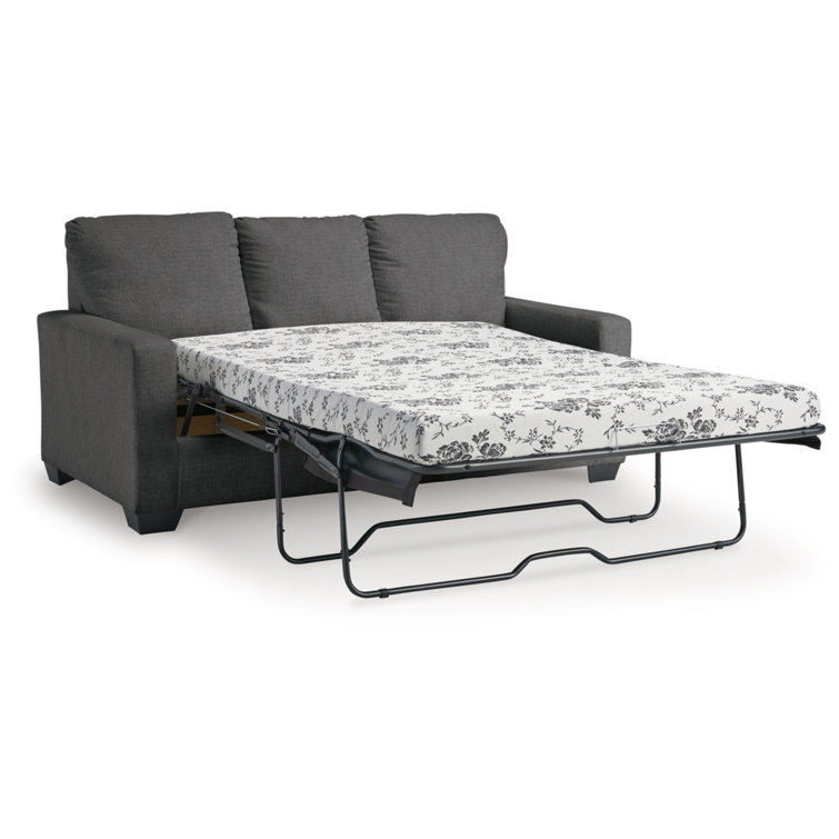 Pewter Full Memory Foam Sleeper Sofa with Removable Cushions
