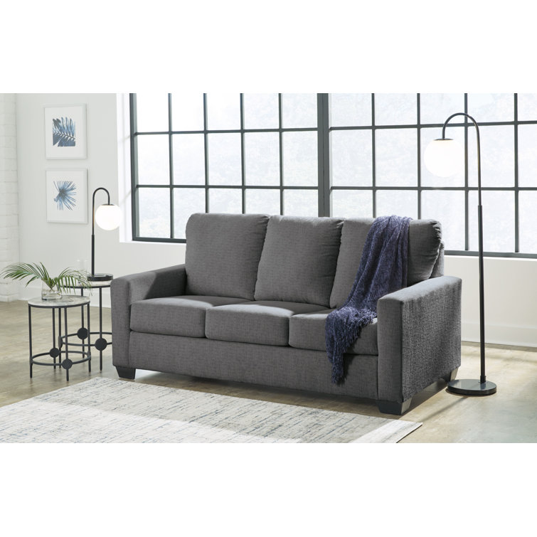 Pewter Full Memory Foam Sleeper Sofa with Removable Cushions