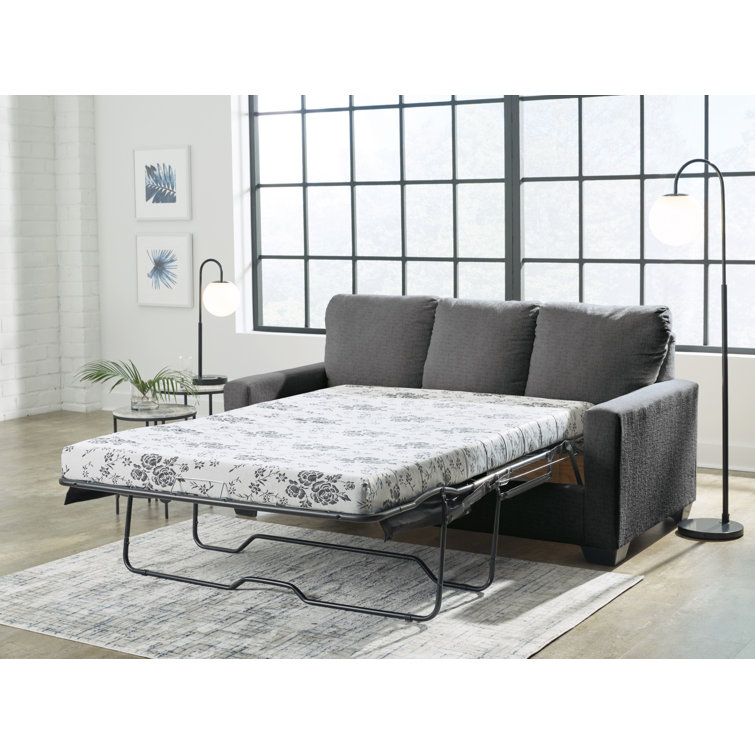 Pewter Full Memory Foam Sleeper Sofa with Removable Cushions