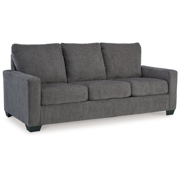 Pewter Gray Queen Memory Foam Sleeper Sofa with Removable Cushions