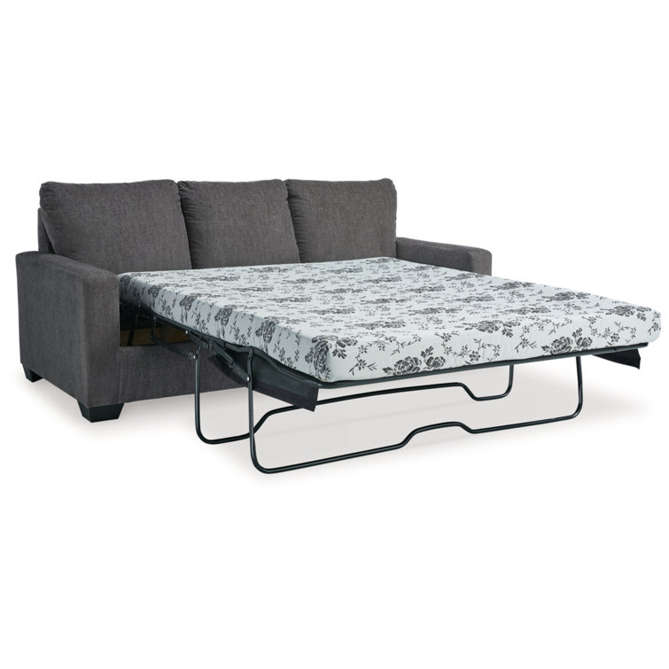 Pewter Gray Queen Memory Foam Sleeper Sofa with Removable Cushions
