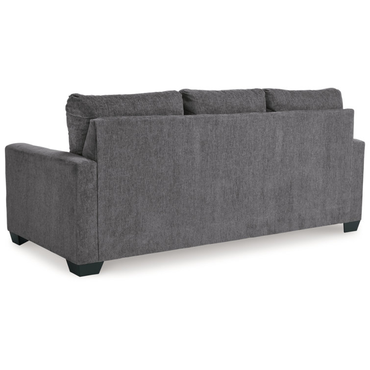 Pewter Gray Queen Memory Foam Sleeper Sofa with Removable Cushions