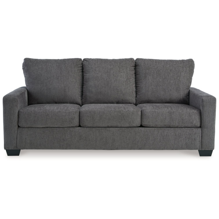 Pewter Gray Queen Memory Foam Sleeper Sofa with Removable Cushions