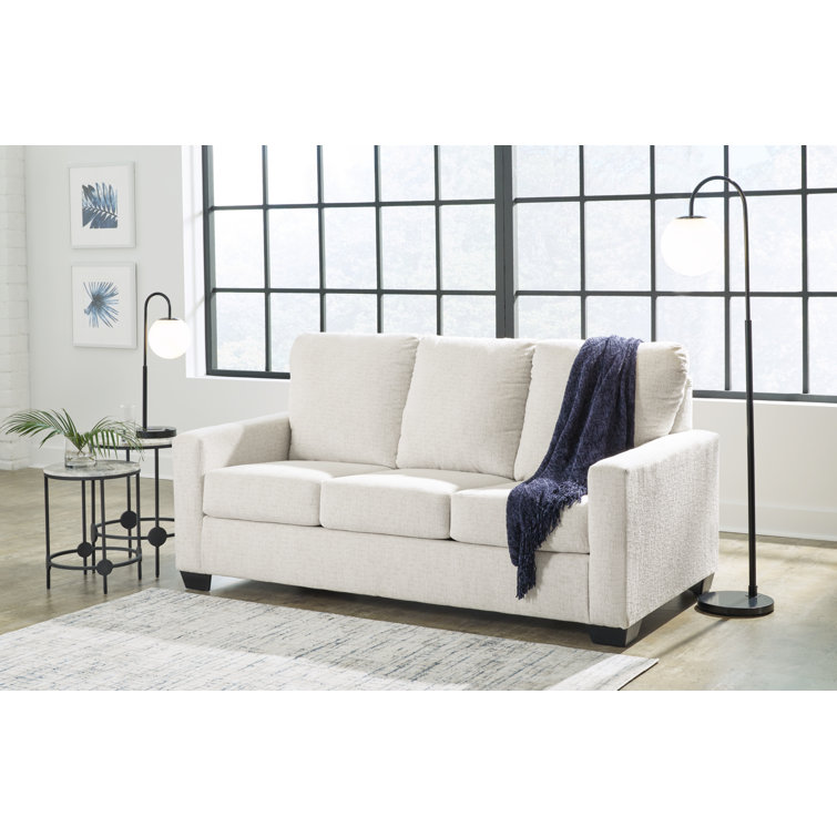 Snow White Full Memory Foam Fabric Sleeper Sofa