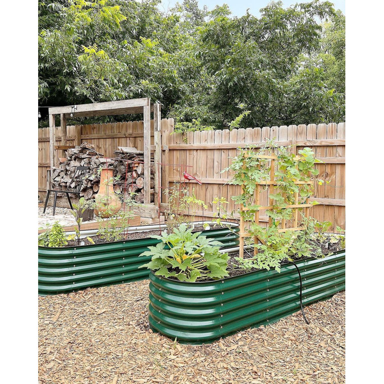 British Green 17" Tall Modular Metal Outdoor Raised Garden Bed