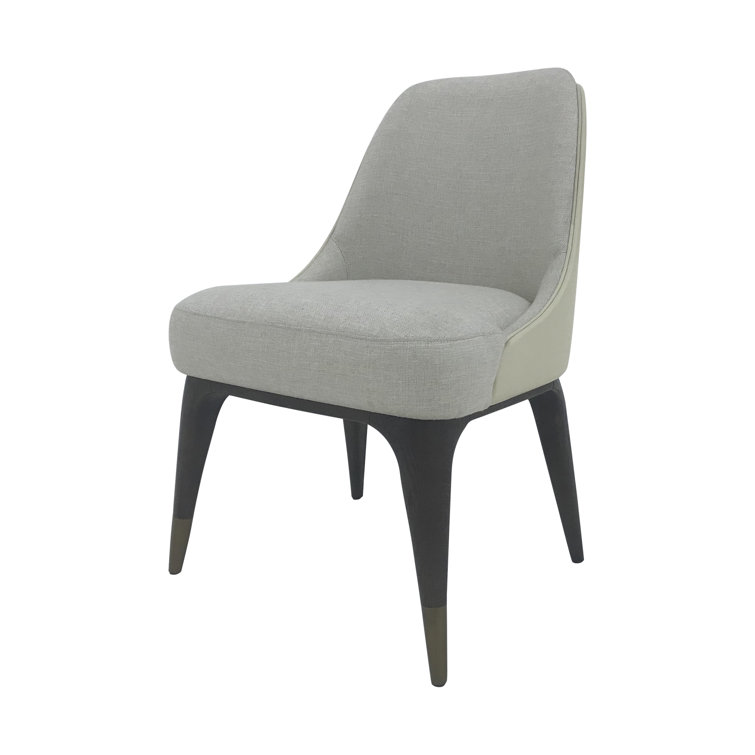 Gray Echo Oak and Leather Upholstered Side Chair