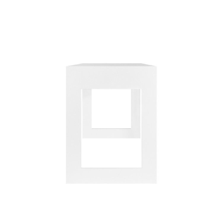 Matte White Lacquer Home Office Desk with Two Drawers