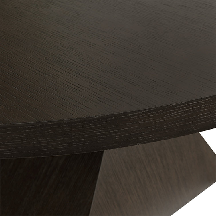 Dark Espresso Oak Round Dining Table with Twist Base