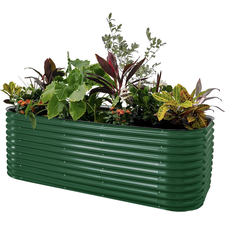 32" Tall British Green Modular Metal Outdoor Raised Garden Bed