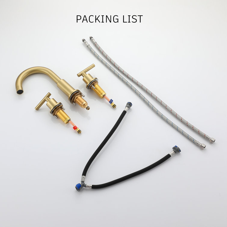Brushed Gold 8-Inch Widespread 2-Handle Bathroom Faucet