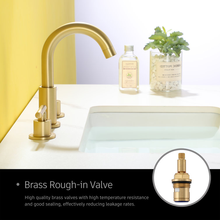 Brushed Gold 8-Inch Widespread 2-Handle Bathroom Faucet