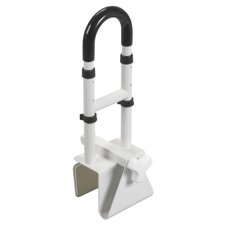 Adjustable White Stainless Steel Bathtub Grab Bar Safety Rail