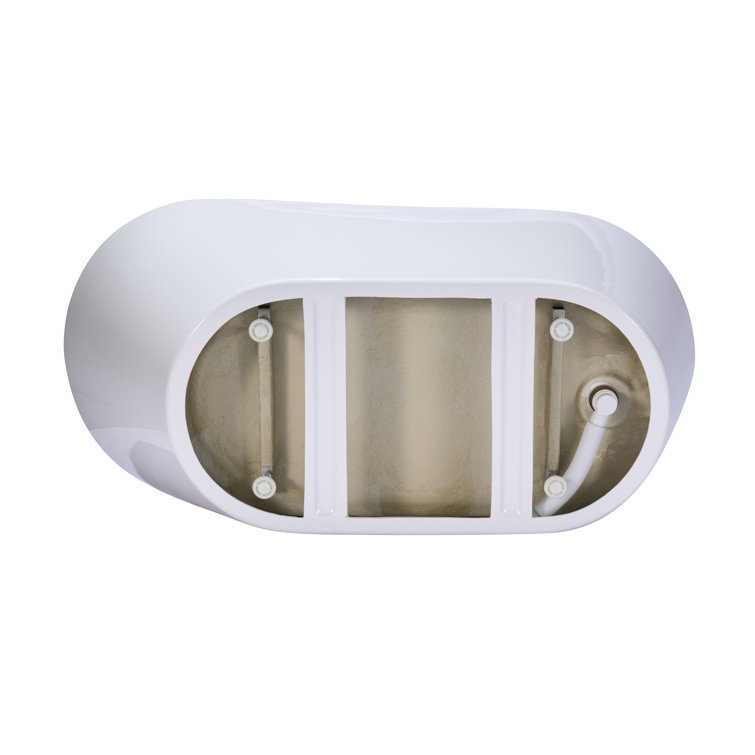 Glossy White Acrylic Freestanding Oval Deep Soaking Tub
