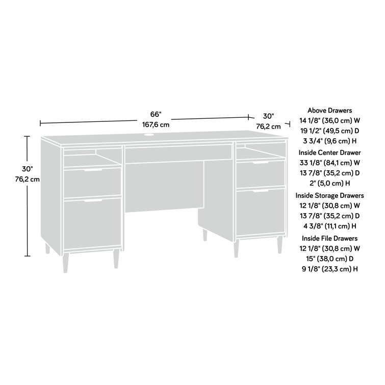 Grand Walnut Executive Desk with Drawers and Filing Cabinet