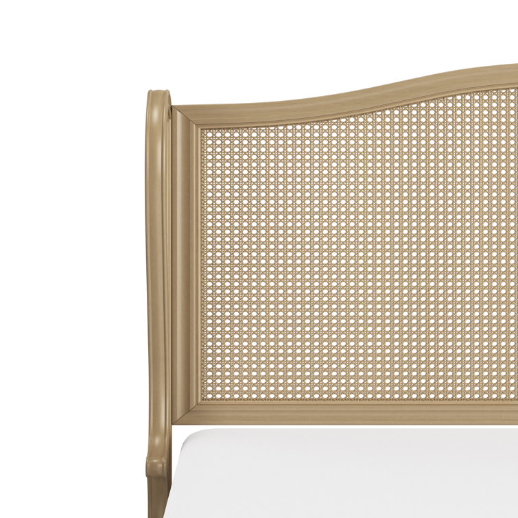 Sausalito Medium Taupe King Bed with Natural Cane Panels