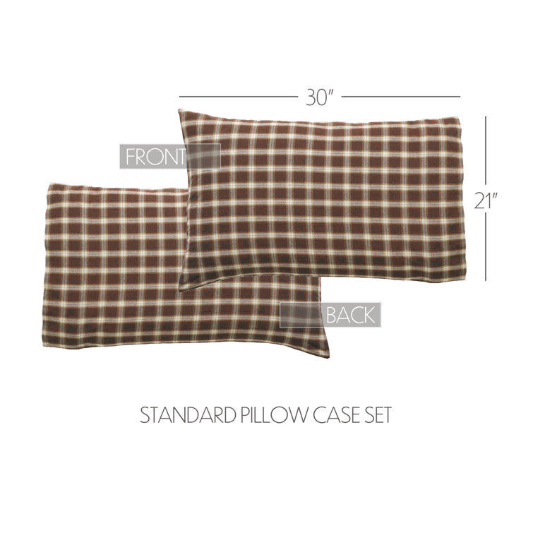 Rory Brown Plaid Cotton Standard Pillowcase Set