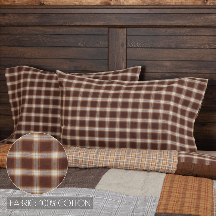 Rory Brown Plaid Cotton Standard Pillowcase Set