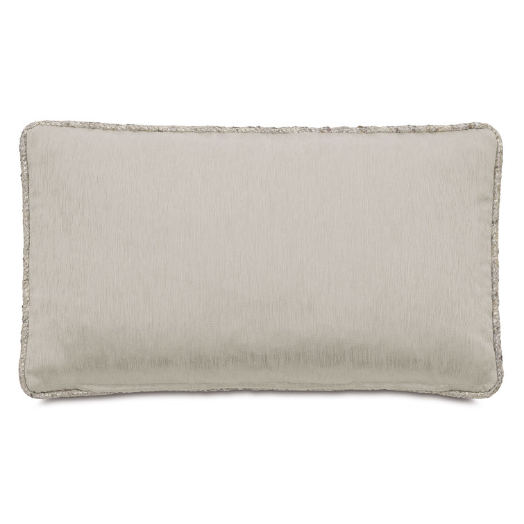 Esmeralda 22" Lumbar Rectangular Pillow in Sequined Silver and Beige