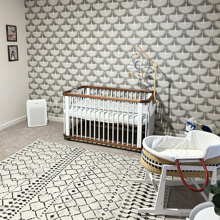 Genevieve Gorder Gray and White Feather Flock Peel and Stick Wallpaper
