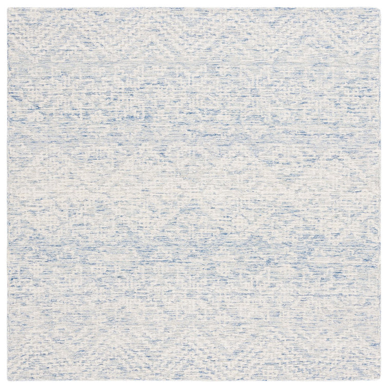 Ivory Elegance Square Hand-Tufted Wool Rug 6' x 6'