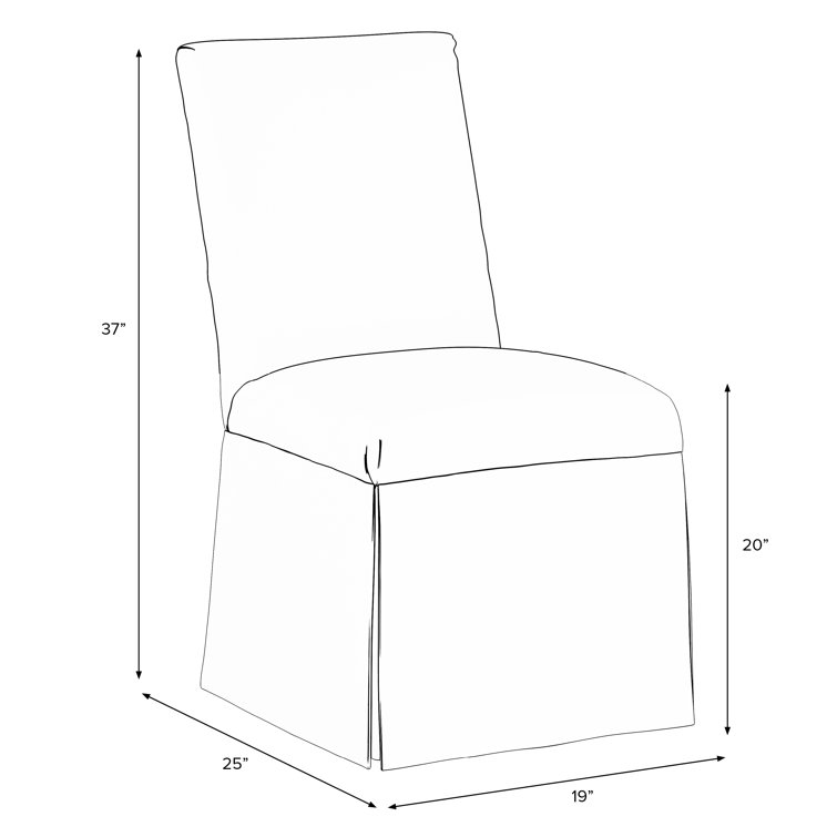 Zuma White Textured Linen Upholstered Parsons Side Chair