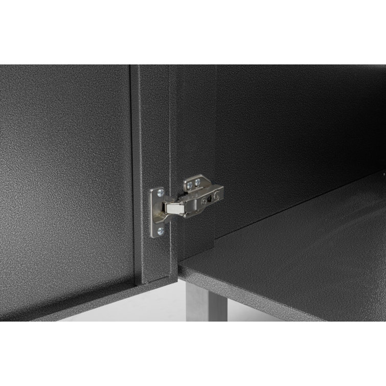 Gray Stainless Steel Drop-In Utility Sink with Faucet and Cabinet